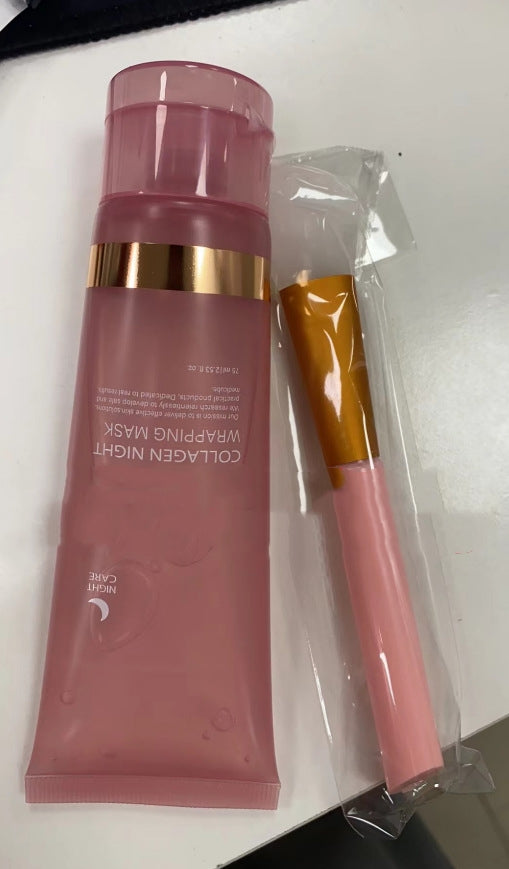 Collagen night mask for firming, hydration, and anti-wrinkle care.