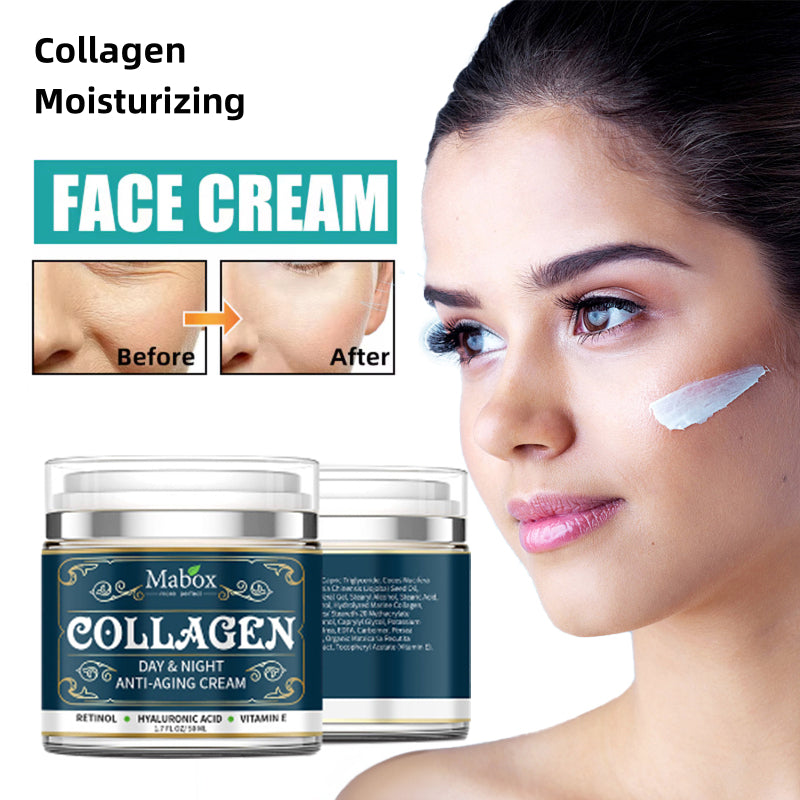 Collagen moisturizing face cream for anti-aging and wrinkle care.