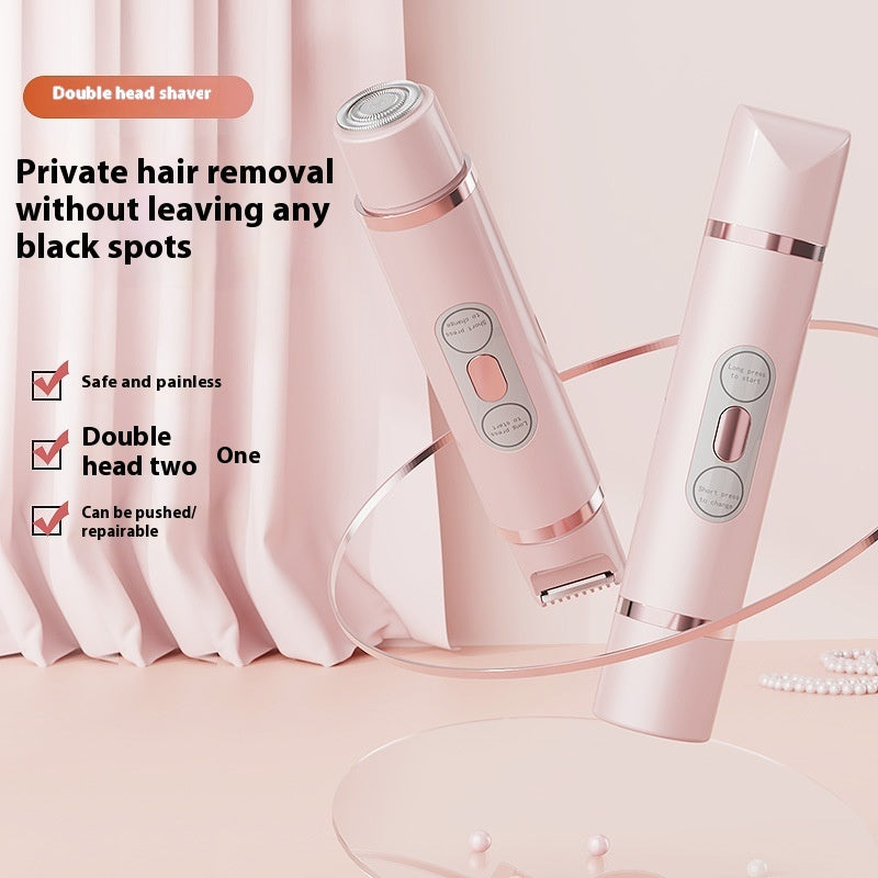 Dual-Head Electric Shaver for Women – Painless Hair Remova