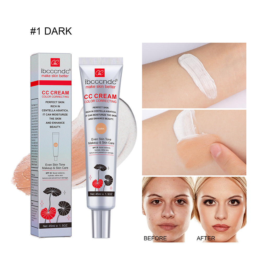Moisturizing CC cream for long-lasting, waterproof makeup and skin protection.