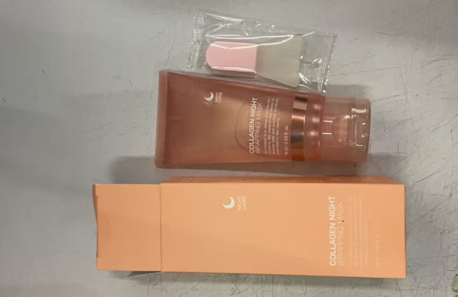 Collagen night mask for firming, hydration, and anti-wrinkle care.