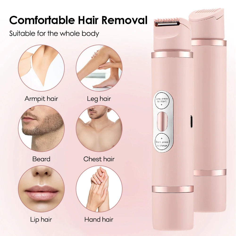 Dual-Head Electric Shaver for Women – Painless Hair Remova