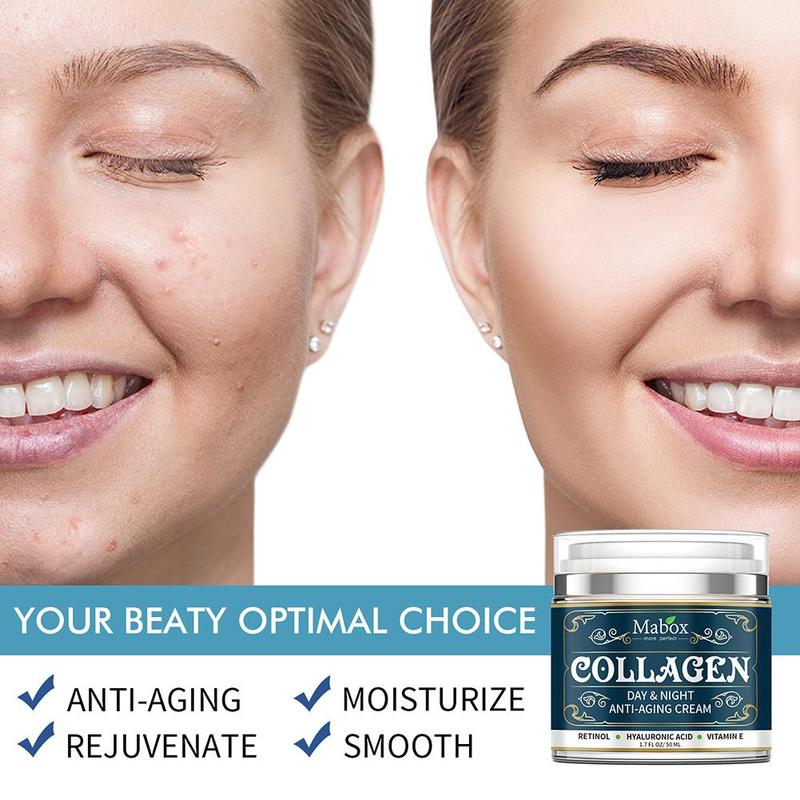 Collagen moisturizing face cream for anti-aging and wrinkle care.