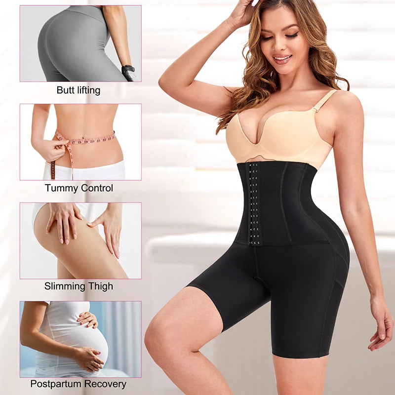 Women Body Shaper Panty Girdle Compression Adjustable Hooks High Waist Tummy Control Butt Lifter Panties Shapewear