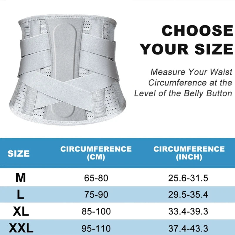 1 Pcs Back Brace for Lower Back Pain Relief, Lumbar Support Belt with Lumbar Pad, Ergonomic Design for Herniated Disc, Sciatica