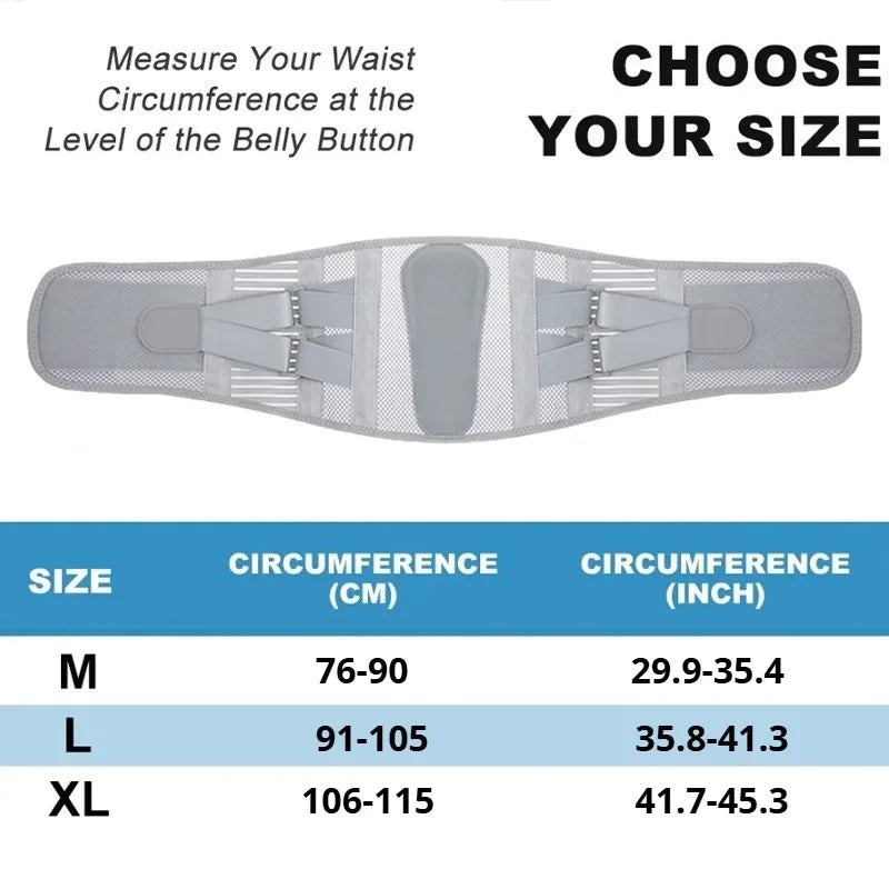 1 Pcs Back Brace for Lower Back Pain Relief, Lumbar Support Belt with Lumbar Pad, Ergonomic Design for Herniated Disc, Sciatica