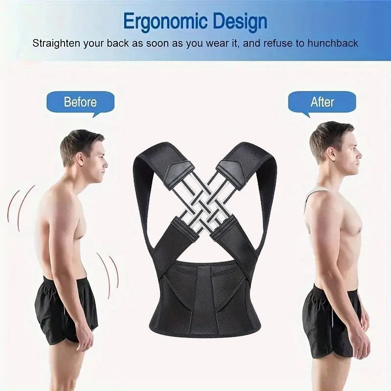 Back Brace Posture Corrector – Adjustable Full Back Support