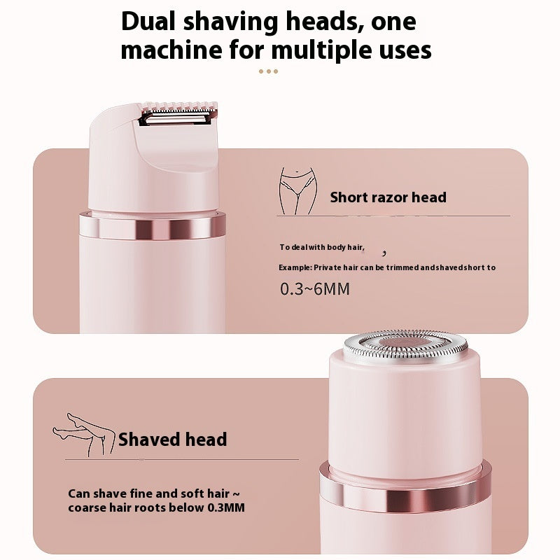 Dual-Head Electric Shaver for Women – Painless Hair Remova