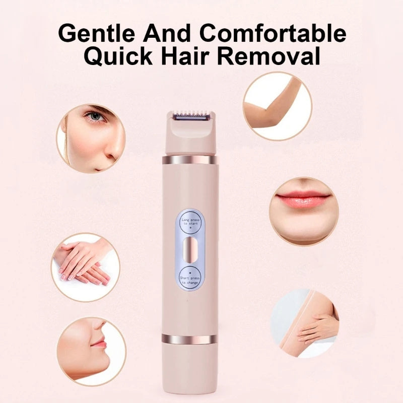 Dual-Head Electric Shaver for Women – Painless Hair Remova