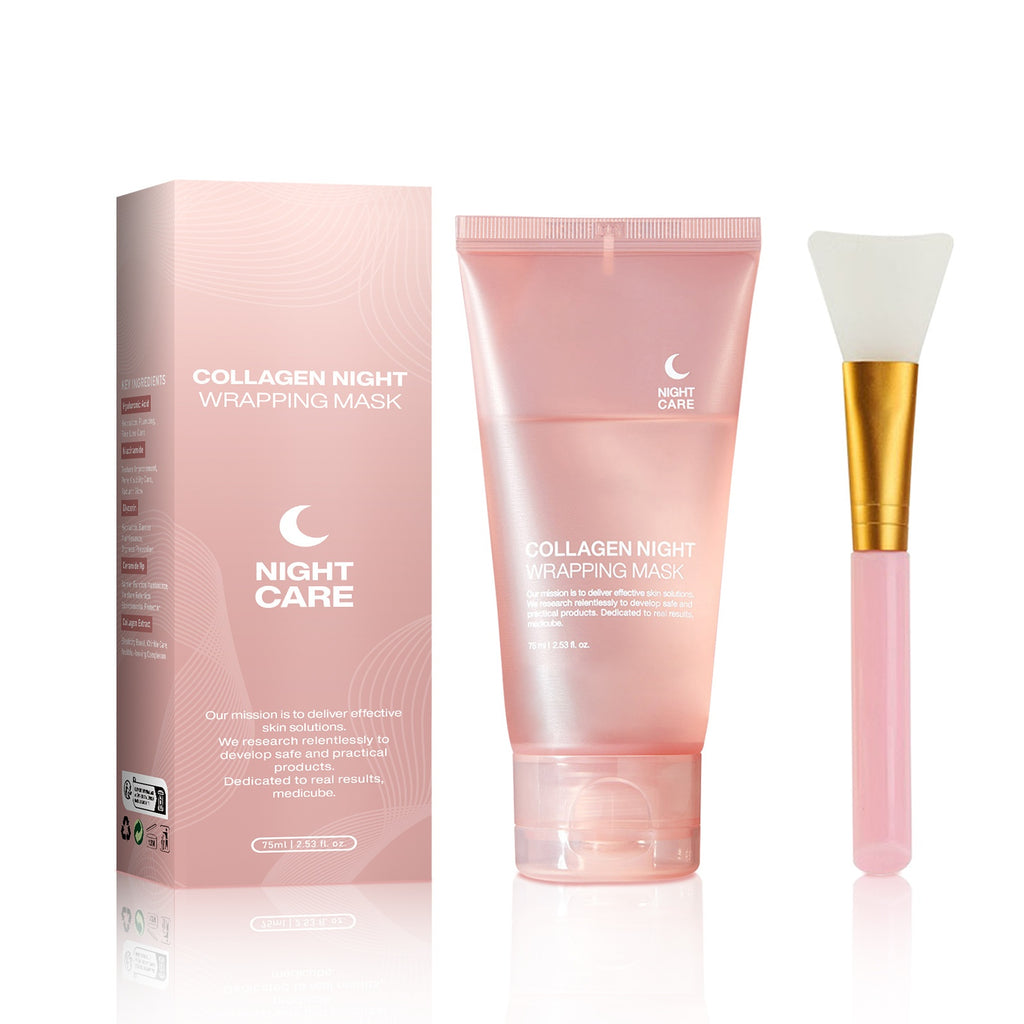 Collagen night mask for firming, hydration, and anti-wrinkle care.