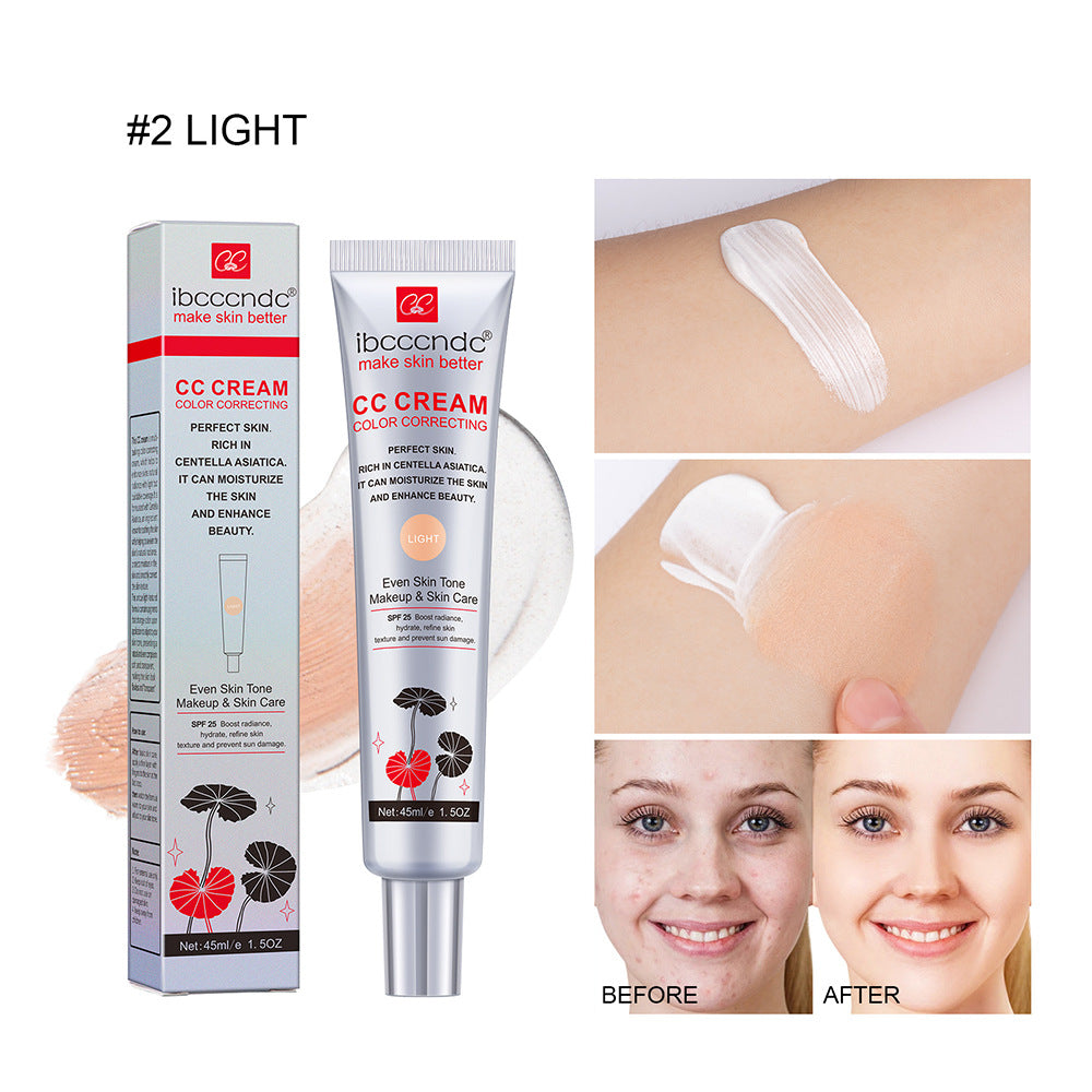 Moisturizing CC cream for long-lasting, waterproof makeup and skin protection.