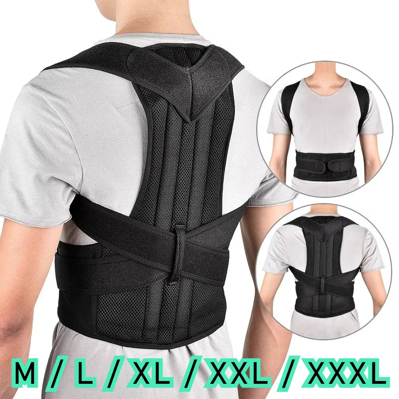 Reinforced Belt Lumbar Column Posture Corrector Vest Adjustable Back Support Strap Shoulder Spine Brace Neck Stretcher Trainer